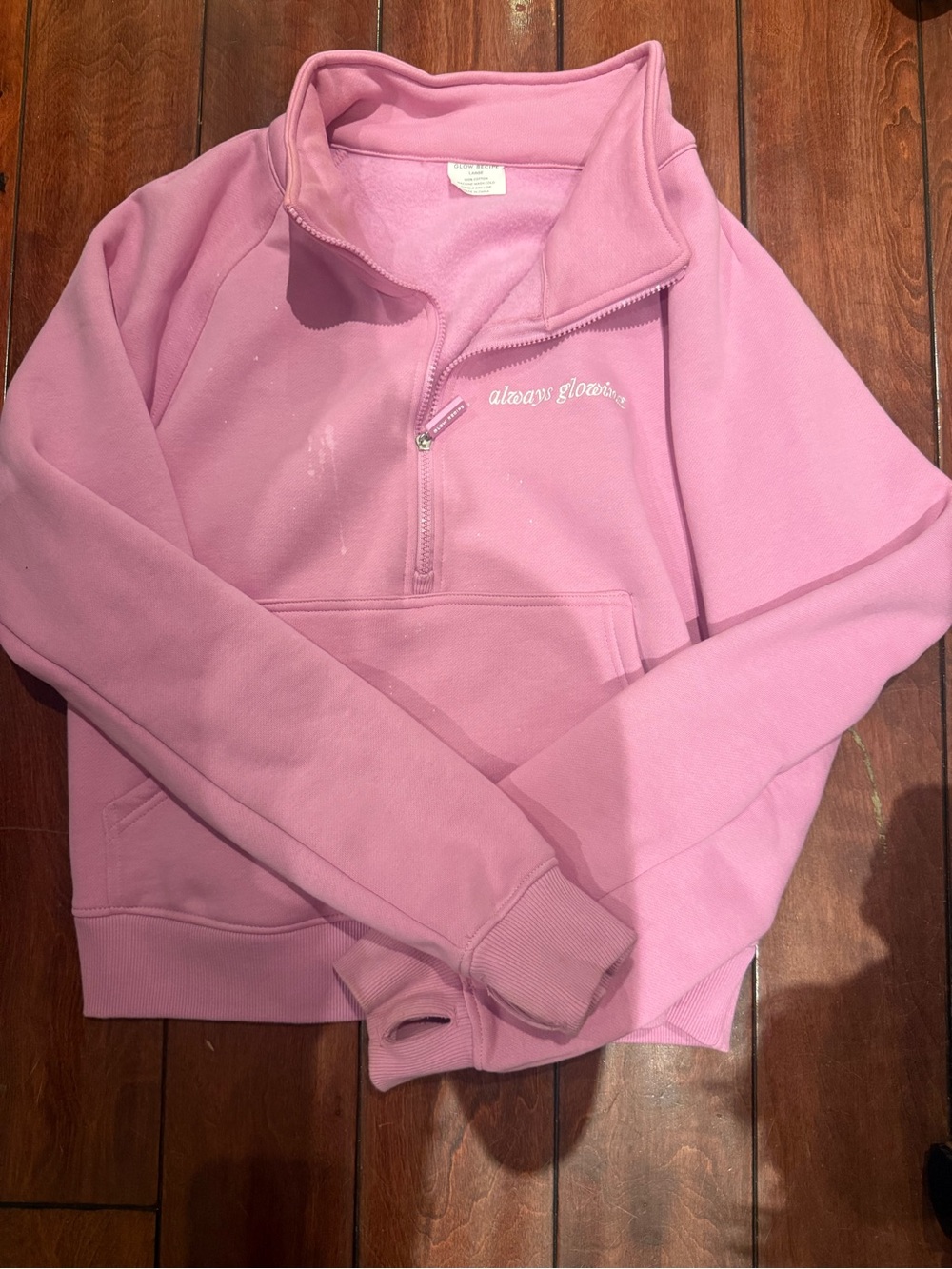 Glow Recipe Pink Half-Zip Pullover Sweater